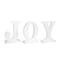 Large Outdoor 3-Piece Christmas JOY Letters Decoration - White